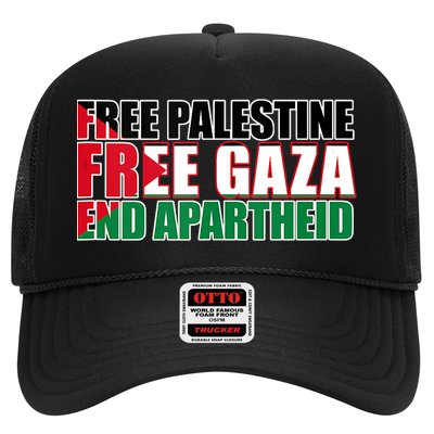 Free Palestine Free Gaza End Apartheid Palestinian Flag Trucker Hat
