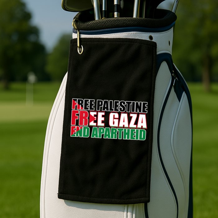 Free Palestine Free Gaza End Apartheid Palestinian Flag Golf Towel