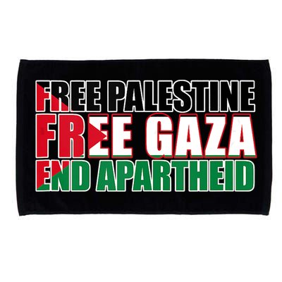 Free Palestine Free Gaza End Apartheid Palestinian Flag Microfiber Hand Towel