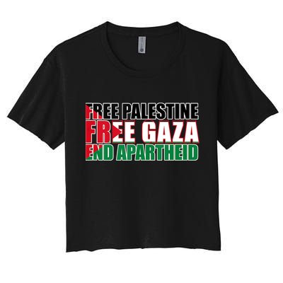 Free Palestine Free Gaza End Apartheid Palestinian Flag Crop Top