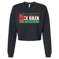 Free Palestine Free Gaza End Apartheid Palestinian Flag Cropped Pullover Crew
