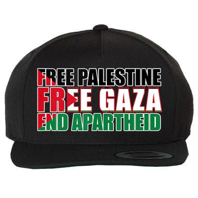 Free Palestine Free Gaza End Apartheid Palestinian Flag Wool Snapback Cap