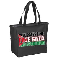 Free Palestine Free Gaza End Apartheid Palestinian Flag Zip Tote Bag