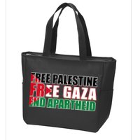 Free Palestine Free Gaza End Apartheid Palestinian Flag Zip Tote Bag