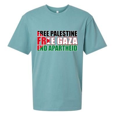 Free Palestine Free Gaza End Apartheid Palestinian Flag Sueded Cloud Jersey T-Shirt