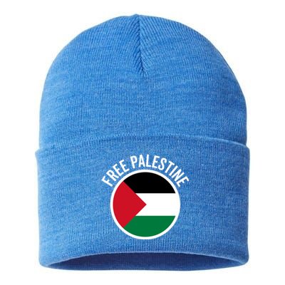 Free Palestine Free Gaza Palestine Flag Great Gift Sustainable Knit Beanie