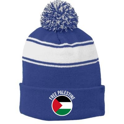 Free Palestine Free Gaza Palestine Flag Great Gift Stripe Pom Pom Beanie