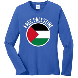 Free Palestine Free Gaza Palestine Flag Great Gift Ladies Long Sleeve Shirt