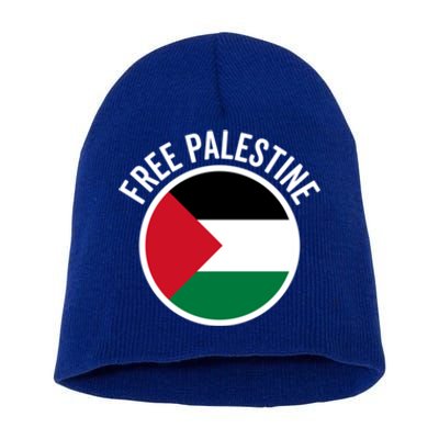 Free Palestine Free Gaza Palestine Flag Great Gift Short Acrylic Beanie