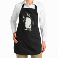 Funny Penguin Flippers Up Middle Finger Penguins Full-Length Apron With Pockets