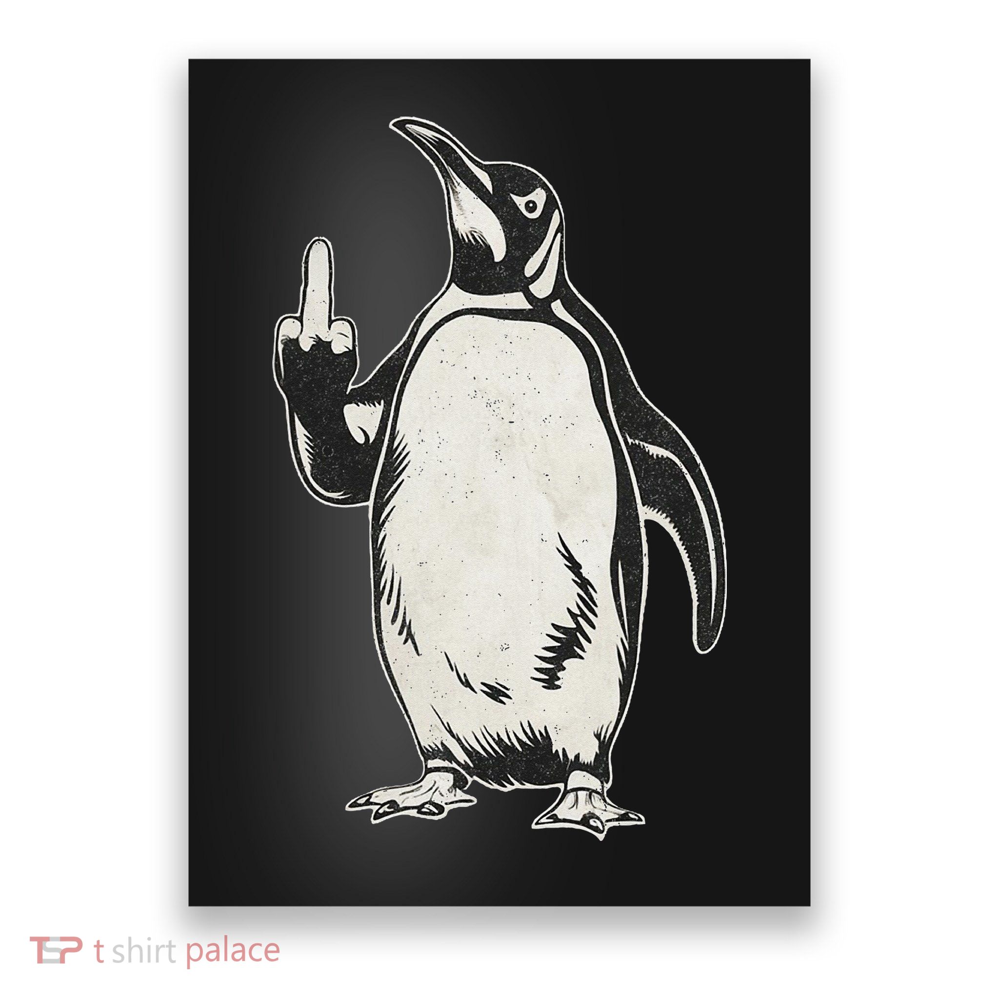 Funny Penguin Flippers Up Middle Finger Penguins Poster