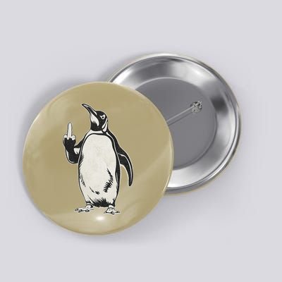 Funny Penguin Flippers Up Middle Finger Penguins Button