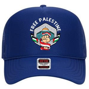 Free Palestine Flag Save Gaza Strip End The Occupation Gift High Crown Mesh Back Trucker Hat