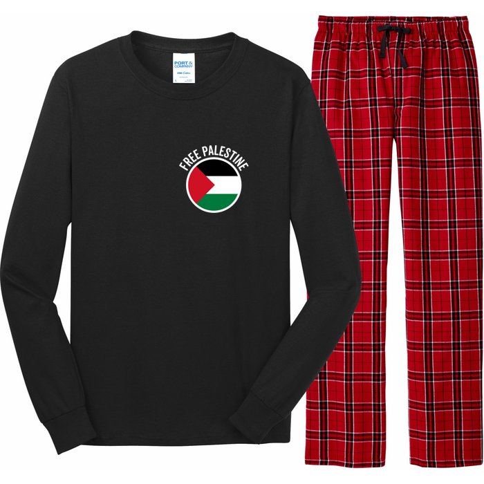 Free Palestine Free Gaza Palestine Flag Stop War Long Sleeve Pajama Set