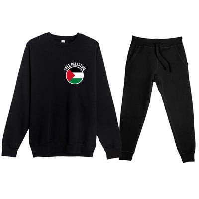 Free Palestine Free Gaza Palestine Flag Stop War Premium Crewneck Sweatsuit Set