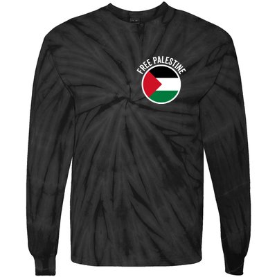 Free Palestine Free Gaza Palestine Flag Stop War Tie-Dye Long Sleeve Shirt