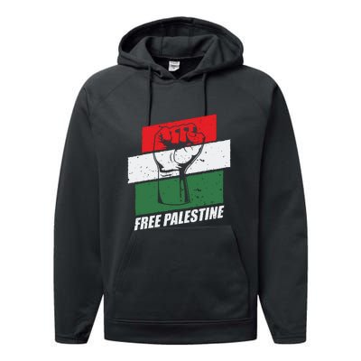 Free Palestine Performance Fleece Hoodie