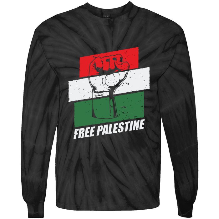 Free Palestine Tie-Dye Long Sleeve Shirt