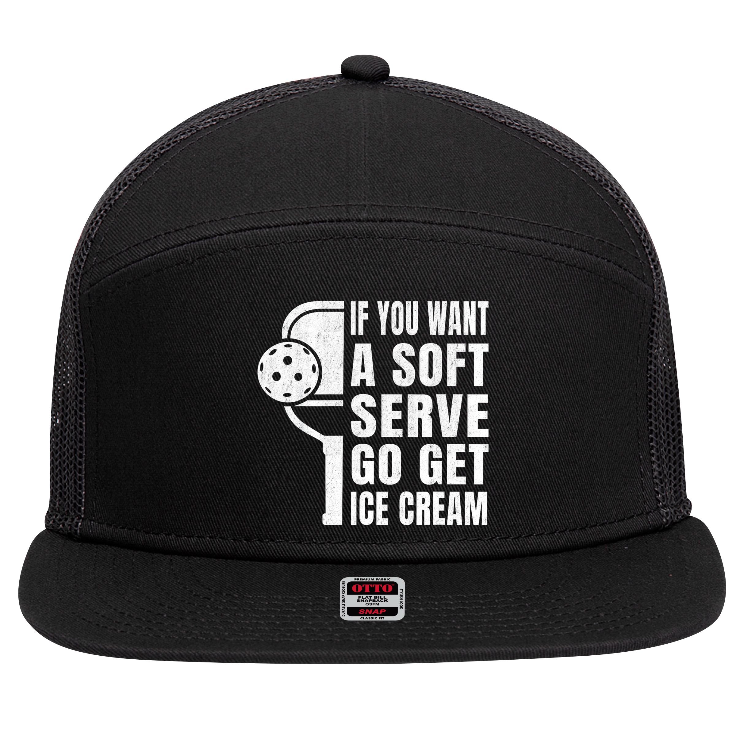 Funny Pickleball 7 Panel Mesh Trucker Snapback Hat
