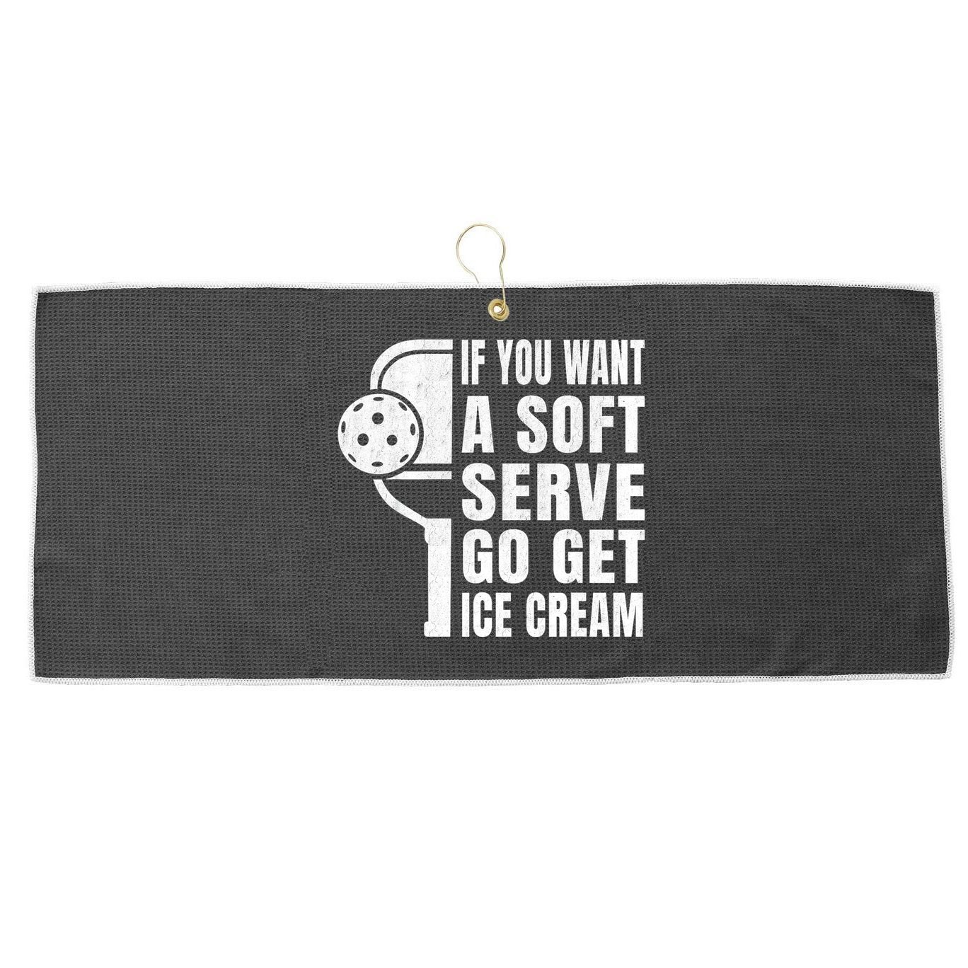Funny Pickleball Large Microfiber Waffle Golf Towel