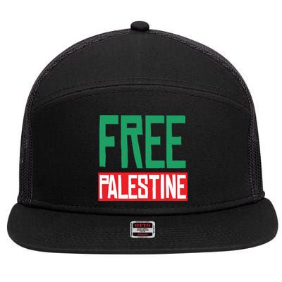 Free Palestine 7 Panel Mesh Trucker Snapback Hat