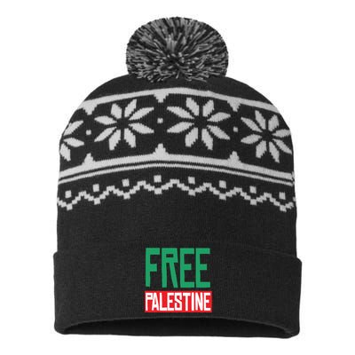 Free Palestine USA-Made Snowflake Beanie