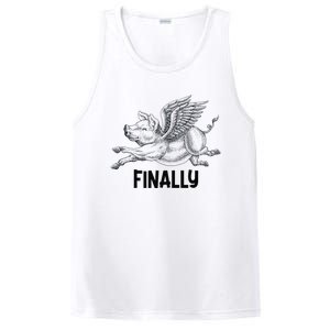 Finally, Pigs Flying When Piggies Fly Funny Flying Graphic PosiCharge Competitor Tank