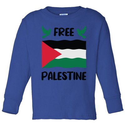 Free Palestine Flag Gift Toddler Long Sleeve Shirt