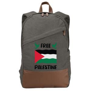 Free Palestine Flag Gift Cotton Canvas Backpack