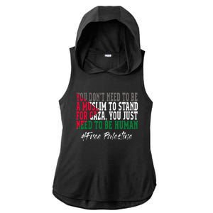 Free Palestine Flag I Love Palestine Gaza Ladies PosiCharge Tri-Blend Wicking Draft Hoodie Tank