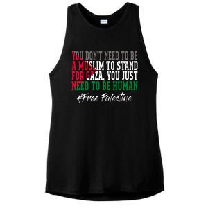 Free Palestine Flag I Love Palestine Gaza Ladies PosiCharge Tri-Blend Wicking Tank