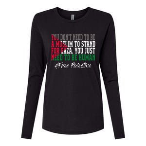 Free Palestine Flag I Love Palestine Gaza Womens Cotton Relaxed Long Sleeve T-Shirt