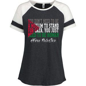 Free Palestine Flag I Love Palestine Gaza Enza Ladies Jersey Colorblock Tee