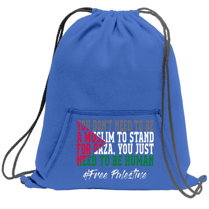 Free Palestine Flag I Love Palestine Gaza Sweatshirt Cinch Pack Bag