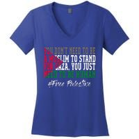 Free Palestine Flag I Love Palestine Gaza Women's V-Neck T-Shirt