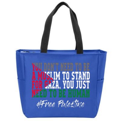 Free Palestine Flag I Love Palestine Gaza Zip Tote Bag