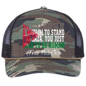 Free Palestine Flag I Love Palestine Gaza Retro Rope Trucker Hat Cap