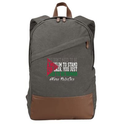 Free Palestine Flag I Love Palestine Gaza Cotton Canvas Backpack