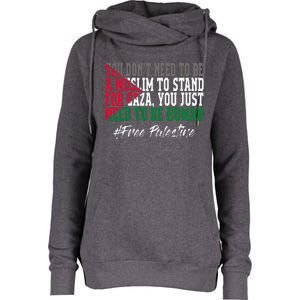 Free Palestine Flag I Love Palestine Gaza Womens Funnel Neck Pullover Hood