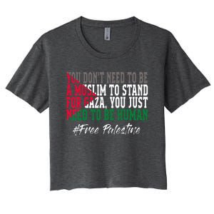 Free Palestine Flag I Love Palestine Gaza Women's Crop Top Tee