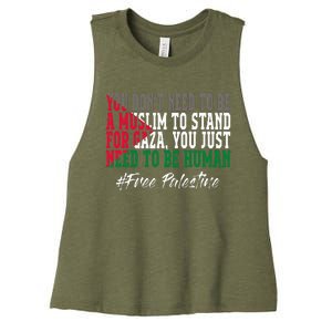 Free Palestine Flag I Love Palestine Gaza Women's Racerback Cropped Tank