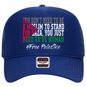 Free Palestine Flag I Love Palestine Gaza High Crown Mesh Back Trucker Hat