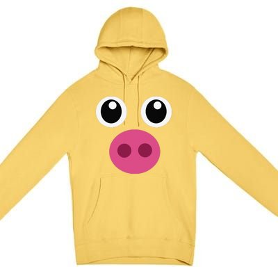 Funny Pig Face Swine Halloween Costume Gift Premium Pullover Hoodie