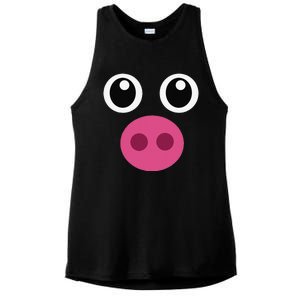 Funny Pig Face Swine Halloween Costume Gift Ladies PosiCharge Tri-Blend Wicking Tank