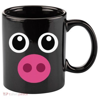 Funny Pig Face Swine Halloween Costume Gift 11oz C Handle Ceramic Mug