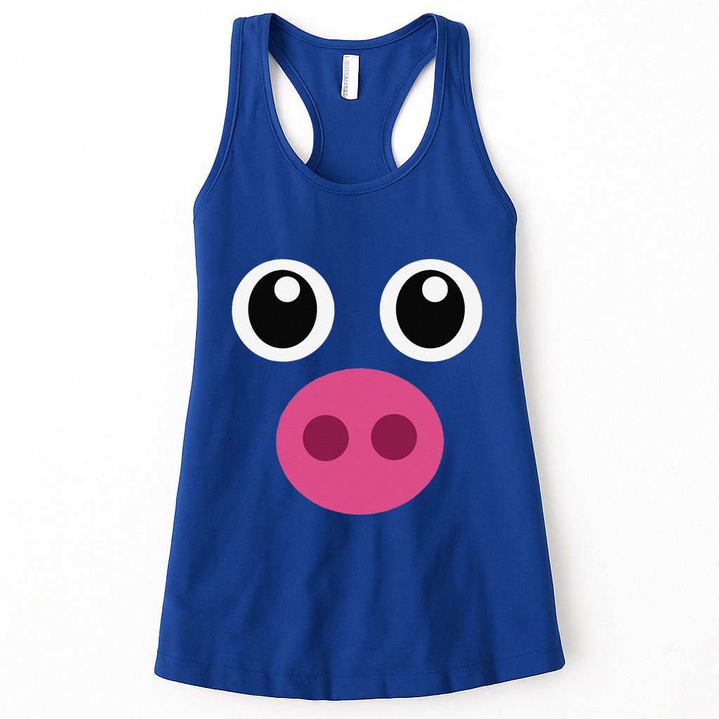 Funny Pig Face Swine Halloween Costume Gift Womens Tank Top