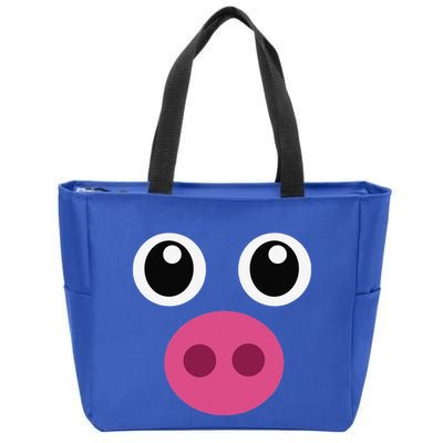 Funny Pig Face Swine Halloween Costume Gift Zip Tote Bag