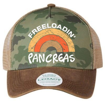 Freeloadin Pancreas Funny Type 1 Diabetes Diabetic Rainbow Gift Legacy Tie Dye Trucker Hat