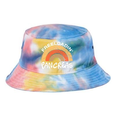 Freeloadin Pancreas Funny Type 1 Diabetes Diabetic Rainbow Gift Tie Dye Newport Bucket Hat