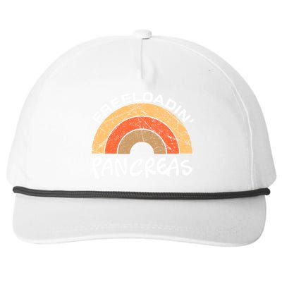 Freeloadin Pancreas Funny Type 1 Diabetes Diabetic Rainbow Gift Snapback Five-Panel Rope Hat